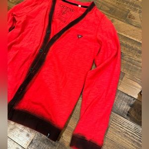 Super light red Guess cardigan with buttons. Boys size 12/14